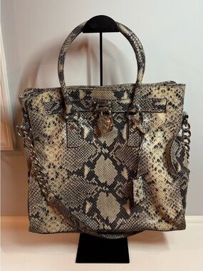 Michael Kors Hamilton satchel with silver hardware